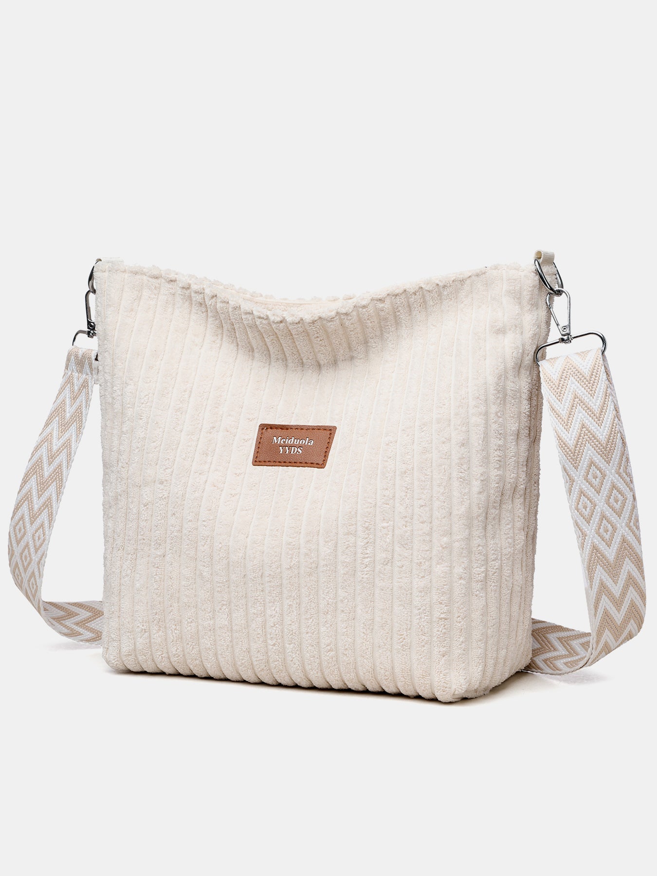 Corduroy Solid Color Crossbody with Removable Strap