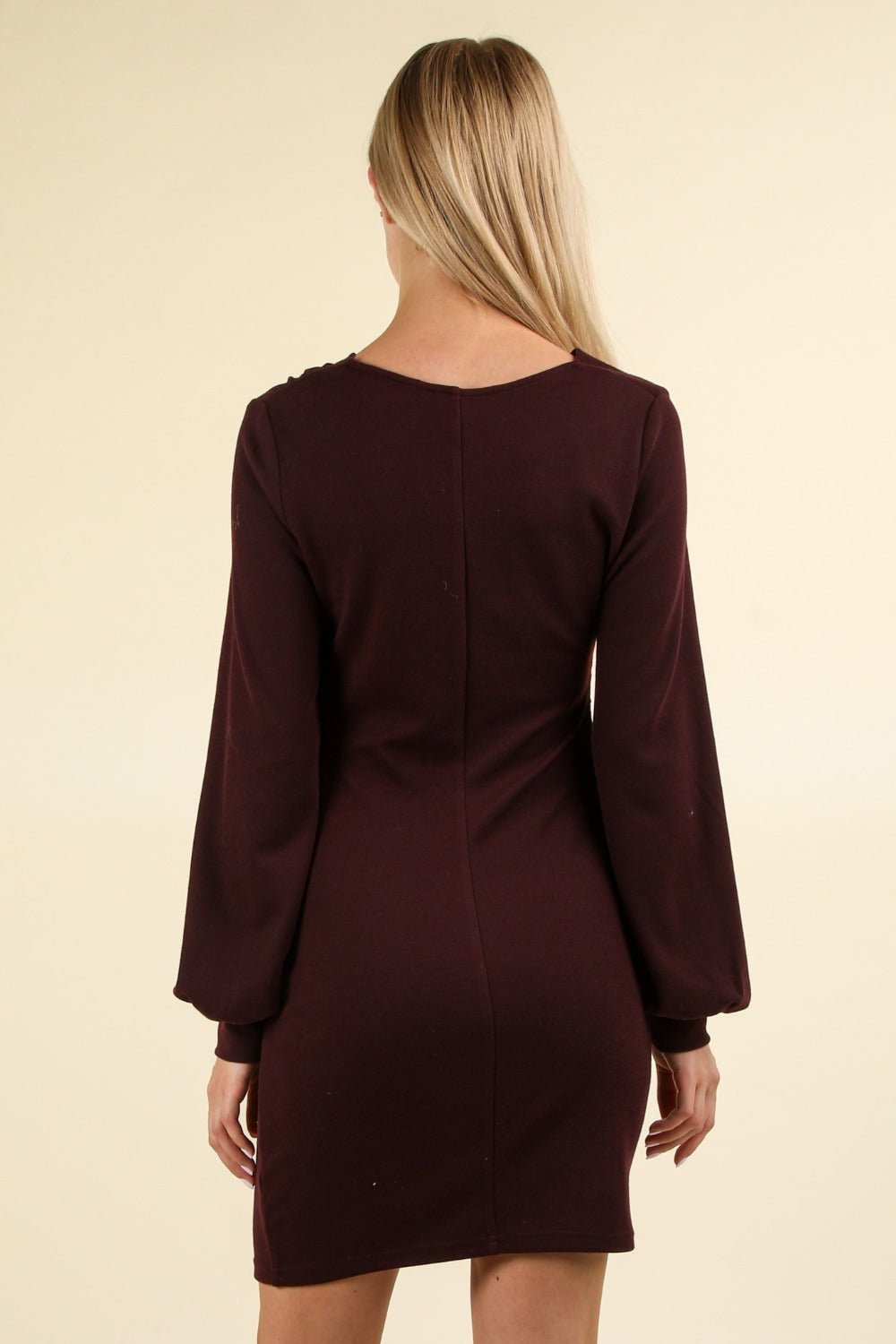 VERY J Ruched Detail Bodycon Mini Dress